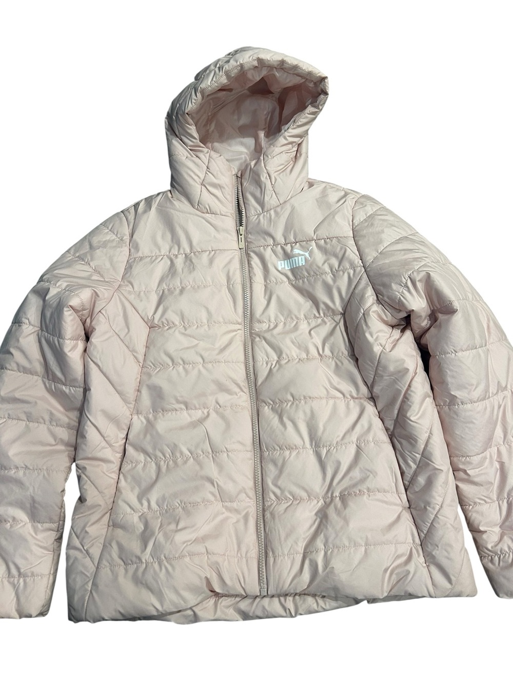 Puma Girls' Pale Pink Hooded Puffer Jacket